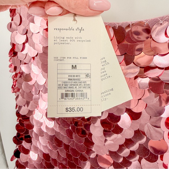 a new day Rose Pink Sequin Slip Mini Dress - Picture 4 of 6